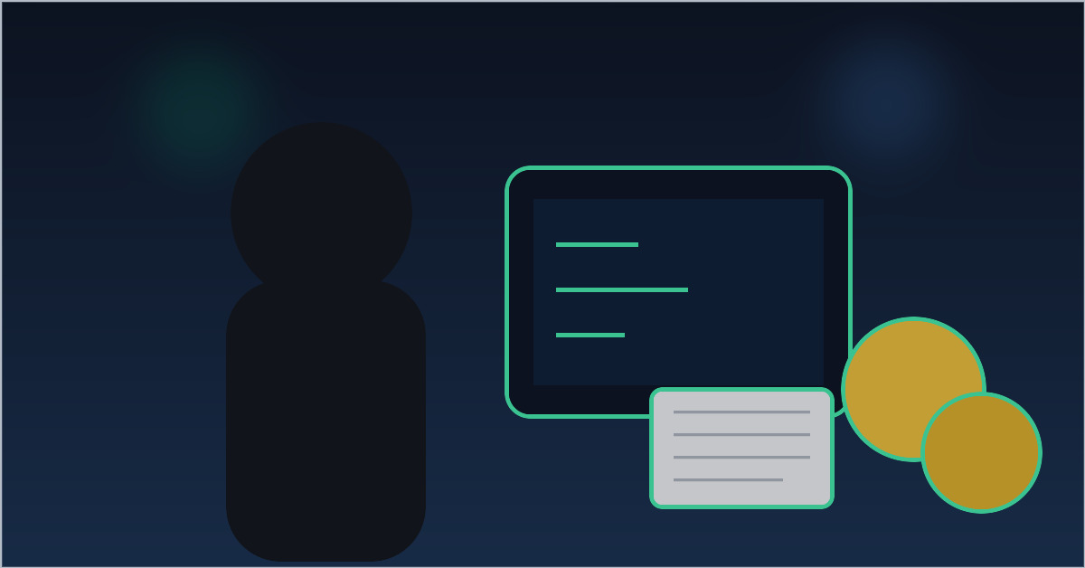 Symbolbild für Crypto-Casino-Risiken mit Wallet, Coins und dunklem Online-Casino-Interface